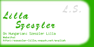 lilla szeszler business card